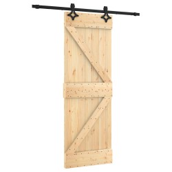 Porte coulissante Naturel et noir 70 x 210 cm 620908620908