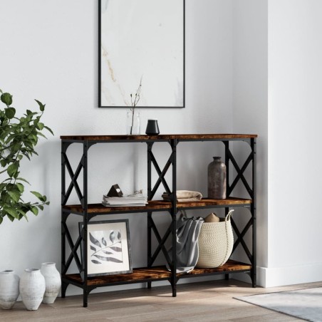 Table console chêne fumé 100x28x80,5 cm bois d'ingénierie 620910620910