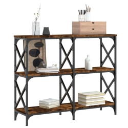 Table console chêne fumé 100x28x80,5 cm bois d'ingénierie 620910620910
