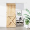 Porte coulissante Naturel et Blanc 90 x 210 cm 620913620913