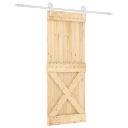Porte coulissante Naturel et Blanc 90 x 210 cm 620913620913