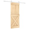 Porte coulissante Naturel et Blanc 90 x 210 cm 620913620913