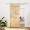 Porte coulissante Naturel et Blanc 80 x 210 cm 620914620914