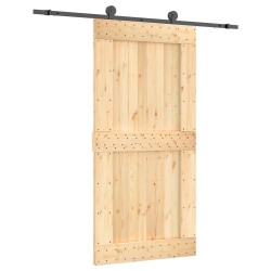Porte coulissante Naturel et noir 100 x 210 cm 620915620915