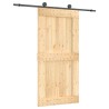 Porte coulissante Naturel et noir 100 x 210 cm 620915620915