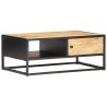 Table basse à porte sculptée 90x55x36 cm Bois de manguier brut 620919620919