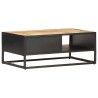 Table basse à porte sculptée 90x55x36 cm Bois de manguier brut 620919620919