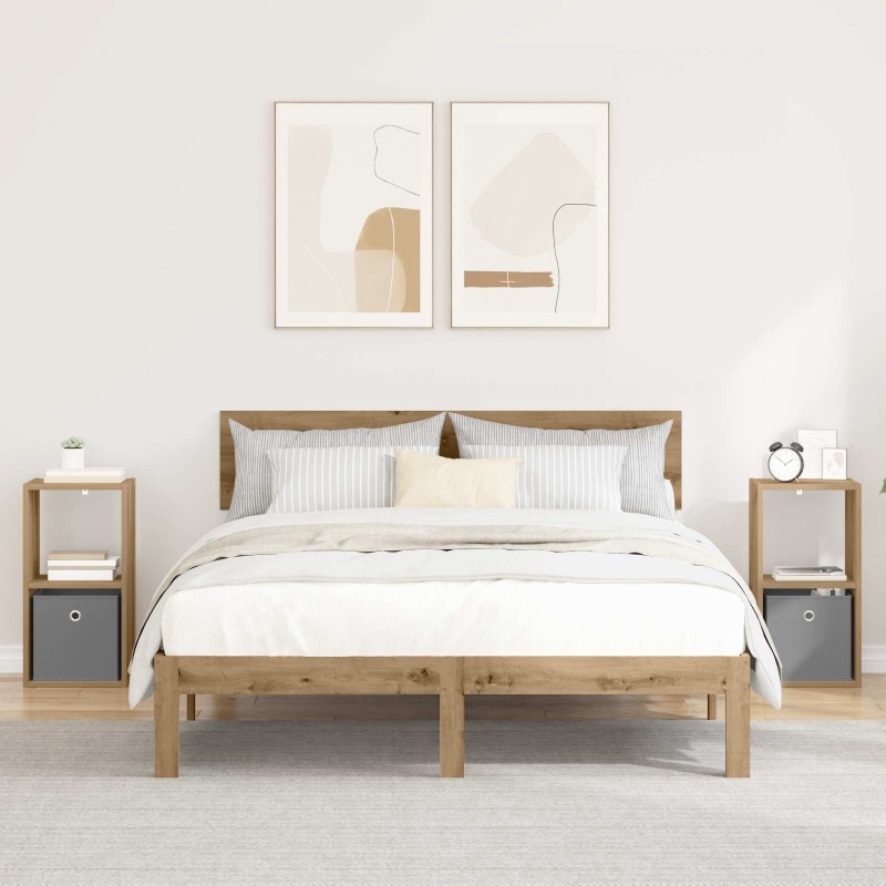 Table de chevet 2 pc Chêne artisanal 30,5 x 27 x 59,5 cm 620922620922