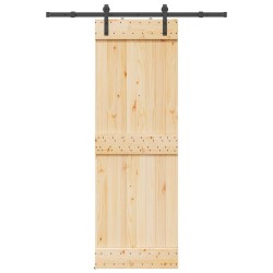 Porte coulissante NARVIK Naturel et noir 70 x 210 cm (152,5 cm) 620923620923