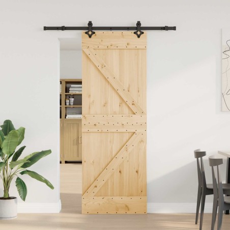 Porte coulissante NARVIK Naturel et noir 70 x 210 cm (152,5 cm) 620924620924