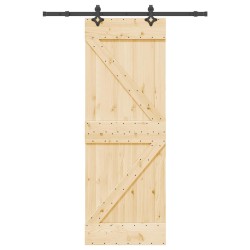 Porte coulissante NARVIK Naturel et noir 70 x 210 cm (152,5 cm) 620924620924