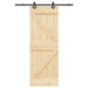 Porte coulissante NARVIK Naturel et noir 70 x 210 cm (152,5 cm) 620924620924