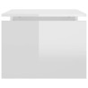 Table basse blanc brillant 68x50x38 cm bois d'ingénierie 620925620925