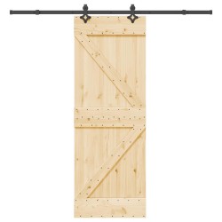 Porte coulissante NARVIK Naturel et noir 70 x 210 cm (213,5 cm) 620926620926