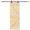 Porte coulissante NARVIK Naturel et noir 70 x 210 cm (213,5 cm) 620926620926