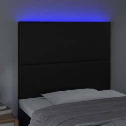 Tête de lit à LED Noir 100x5x118/128 cm Similicuir 620931620931