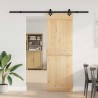 Porte coulissante NARVIK Naturel et noir 70 x 210 cm (213,5 cm) 620932620932