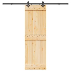 Porte coulissante NARVIK Naturel et noir 70 x 210 cm (213,5 cm) 620932620932