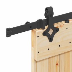 Porte coulissante NARVIK Naturel et noir 70 x 210 cm (213,5 cm) 620932620932