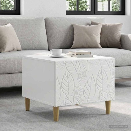 Table basse Blanc brillant 50 x 49 x 40 cm Bois d'ingénierie 620933620933