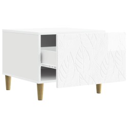 Table basse Blanc brillant 50 x 49 x 40 cm Bois d'ingénierie 620933620933