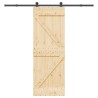 Porte coulissante NARVIK Naturel et noir 70 x 210 cm (213,5 cm) 620936620936