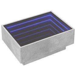 Table basse avec LED gris béton 70x50x30 cm bois d'ingénierie 620937620937