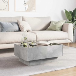 Table basse avec LED gris béton 70x50x30 cm bois d'ingénierie 620937620937
