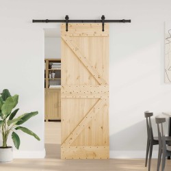 Porte coulissante NARVIK Naturel et noir 70 x 210 cm (152,5 cm) 620939620939