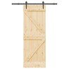 Porte coulissante NARVIK Naturel et noir 70 x 210 cm (152,5 cm) 620939620939