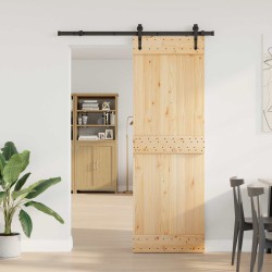 Porte coulissante NARVIK Naturel et noir 70 x 210 cm (152,5 cm) 620940620940