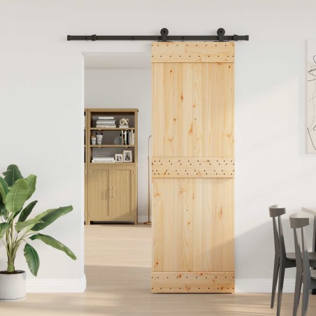 Porte coulissante NARVIK Naturel et noir 70 x 210 cm (152,5 cm) 620943620943