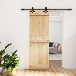Porte coulissante Naturel et noir 70 x 210 cm 620948620948