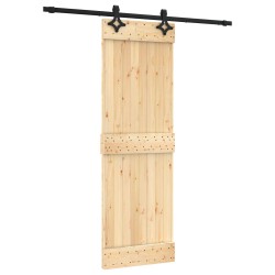 Porte coulissante Naturel et noir 70 x 210 cm 620948620948
