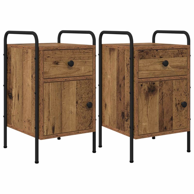 Table de chevet 2 pc Bois ancien 35 x 36,5 x 61 cm 620951620951