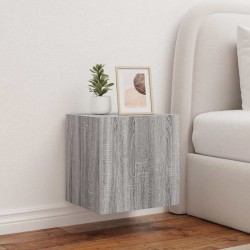 Meuble TV mural avec lumières LED sonoma gris 40,5x35x40 cm 620954620954