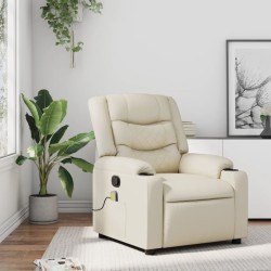 Fauteuil inclinable de massage Crème Similicuir 620955620955