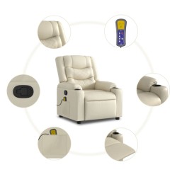 Fauteuil inclinable de massage Crème Similicuir 620955620955
