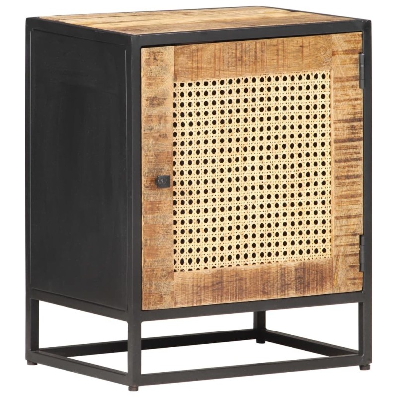 Table de chevet 40x30x50 cm Bois de manguier et canne naturelle 620957620957