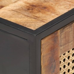 Table de chevet 40x30x50 cm Bois de manguier et canne naturelle 620957620957