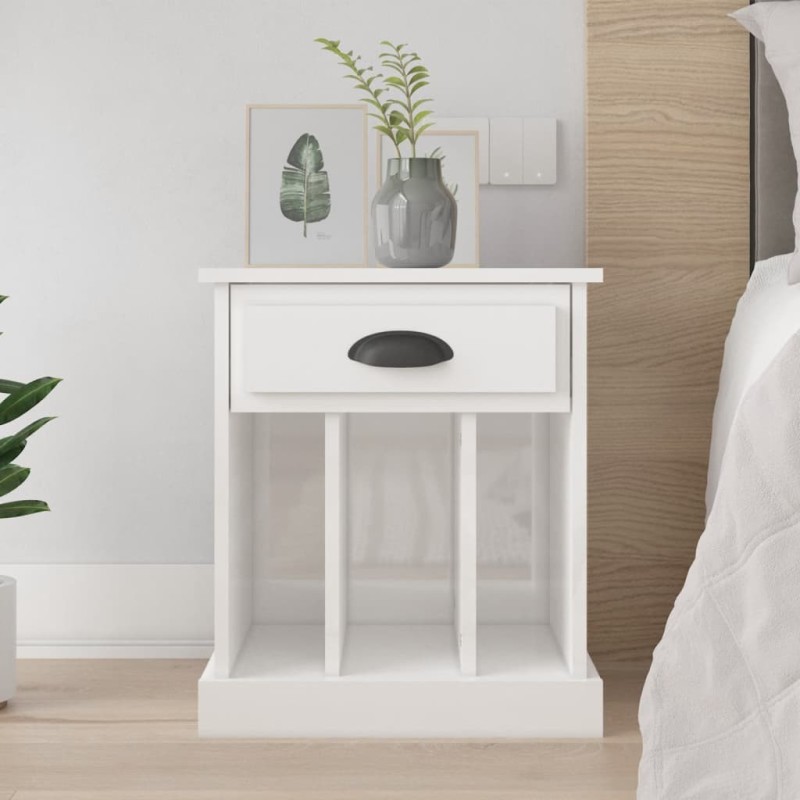 Table de chevet blanc brillant 43x36x50 cm 620958620958