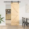 Porte coulissante NARVIK Naturel et noir 70 x 210 cm (152,5 cm) 620959620959