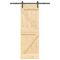 Porte coulissante NARVIK Naturel et noir 70 x 210 cm (152,5 cm) 620959620959
