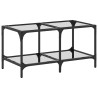 Table basse avec dessus en verre transparent 78,5x40x40cm acier 620960620960
