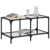 Table basse avec dessus en verre transparent 78,5x40x40cm acier 620960620960