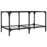 Table basse avec dessus en verre transparent 78,5x40x40cm acier 620960620960