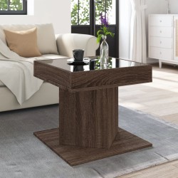 Table basse avec LED chêne marron 50x50x45 cm bois d'ingénierie 620961620961
