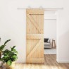Porte coulissante Naturel et Blanc 70 x 210 cm 620962620962