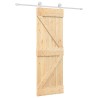 Porte coulissante Naturel et Blanc 70 x 210 cm 620962620962