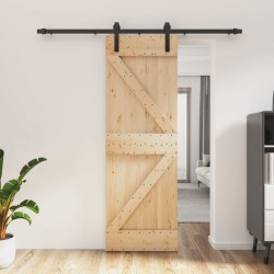 Porte coulissante Naturel et noir 70 x 210 cm 620964620964